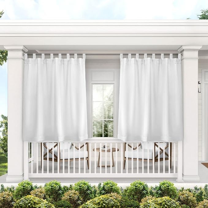 Exclusive Home Cabana Solid Indoor/Outdoor Light Filtering Hook-and-Loop Tab by TownCountryLiving