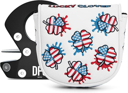 Golf Club Head Covers for Driver Cover, Fairway Wood Cover Hybrid Head Cover, USA Style Premium Leather Golf Headcovers Fits Golf DF3 Putter, Blade Putter Cover, Fits Most of Golf Club Covers