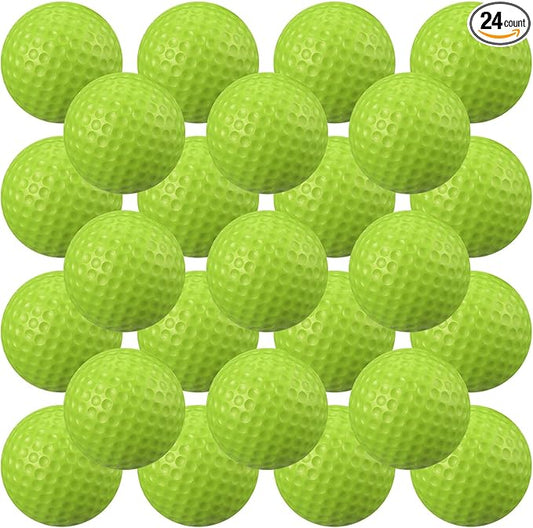 Junkin 24 Pcs Foam Golf Practice Balls Realistic Feel and Flight Training Sport Balls Elastic Soft Foam Golf Balls for Indoor or Outdoor Backyard Training