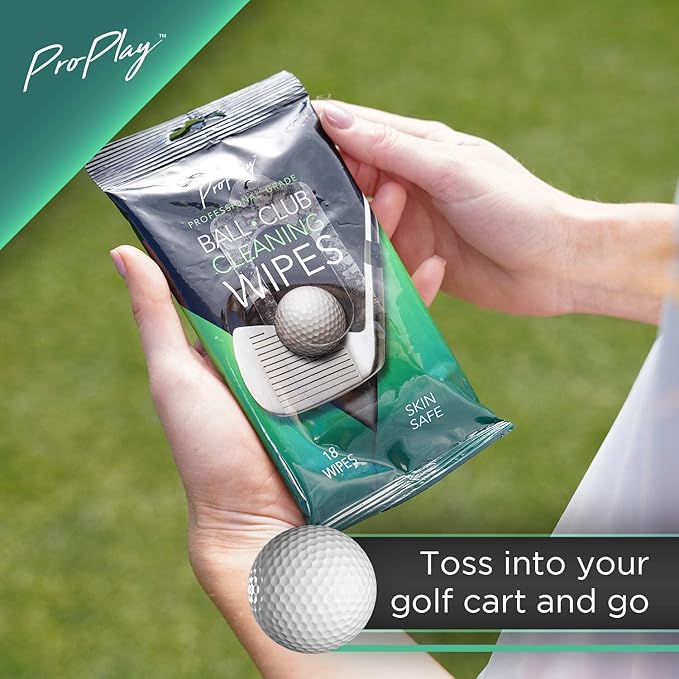 ProPlay Ball & Club Cleaning Wipes | Powerful Cleaner Removes Dirt, Grass, and Sand | Convenient, Resealable Pack - Unscented 24 Pack