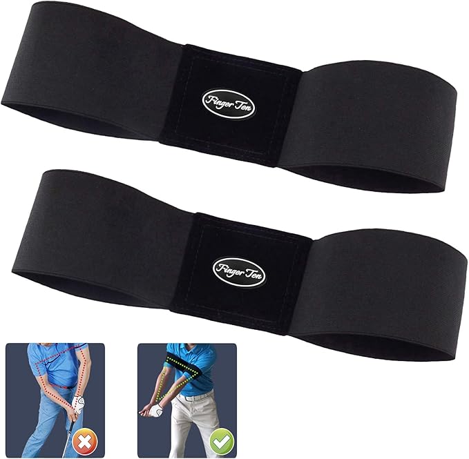 Amy Sport Golf Swing Training Aid Wrist Hinge Adjustable Arm Band with Hanger Smartball Connection Band for Correction, Men Women Ball Between Arms Practice Tool