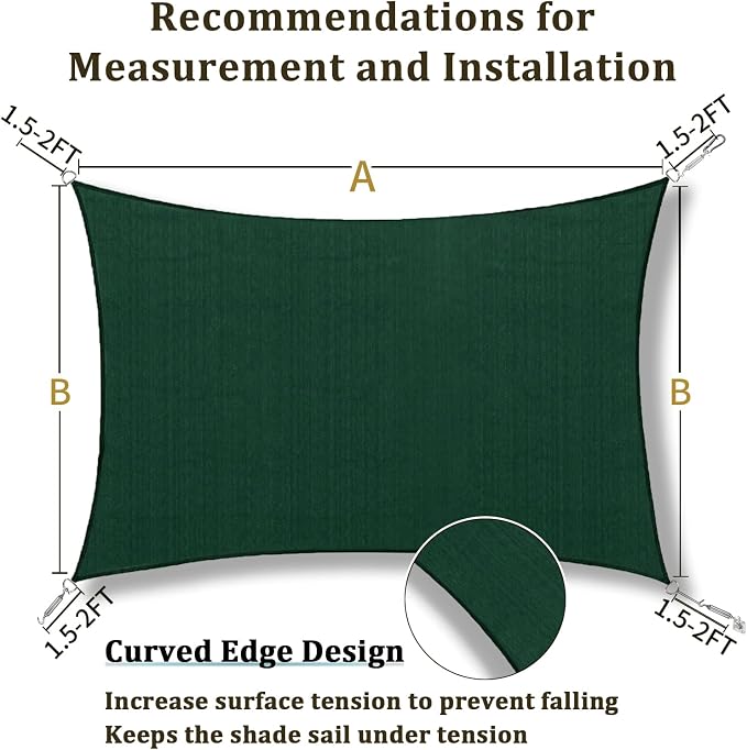 Shade&Beyond 16'x18' Sun Shade Sail Canopy Rectangle, UV Block Breathable - Image 5