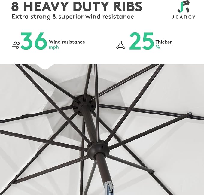 JEAREY 10 ft Outdoor Patio Umbrella w/Tilt and Crank - Image 5