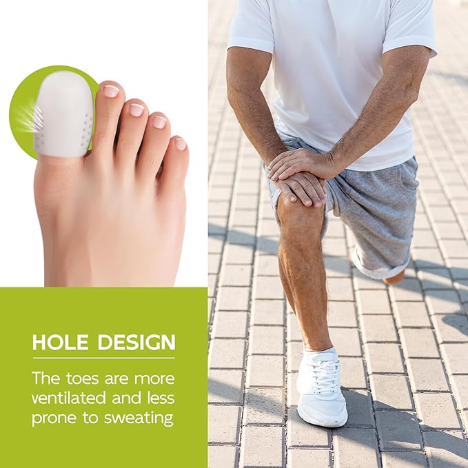 Bukihome 16 PCS Toe Protectors, Silicone Toe Caps Toe Sleeve Protectors, Prevent Pain Relief for Corns, Blisters and Ingrown Toenails，Great for Running, Walking, Stop Toe Pain(16 S) [Upgrade]