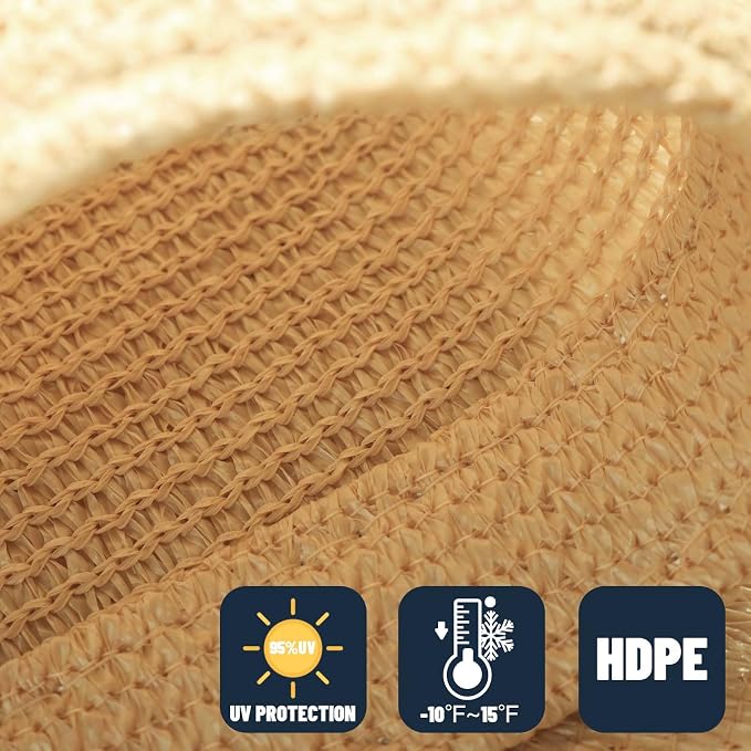 SUNNY GUARD Custom Size 13'x20'x23.9' Triangle Sand UV Block Sunshade - Image 4