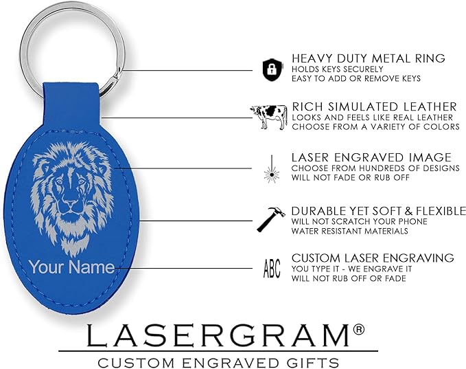 LaserGram Oval Keychain, Disc Golf, Personalized Engraving Included
