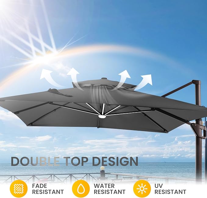 10 X 13 FT Cantilever Patio Umbrella Outdoor - Image 8