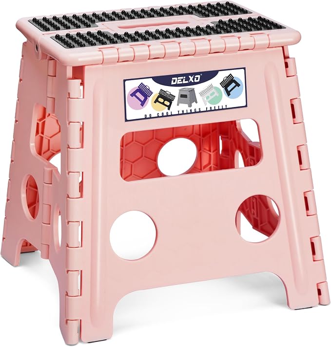 Delxo Folding Step Stool 13 Inch, 300 Lbs Step Stool by Delxo
