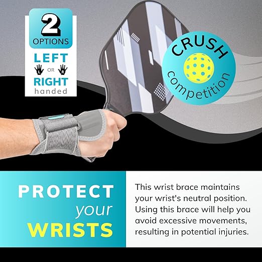 BraceAbility Wrist Support for Men and Women - Tennis and Pickleball Wrist Brace, Sports Injury Relief, Sprained Wrist Recovery, Tendonitis Support, Cycling, Volleyball, Golf - Left Hand (Medium)