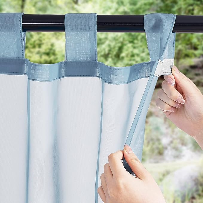 NICETOWN 2 Panels Outdoor Sheer Curtains - Image 2