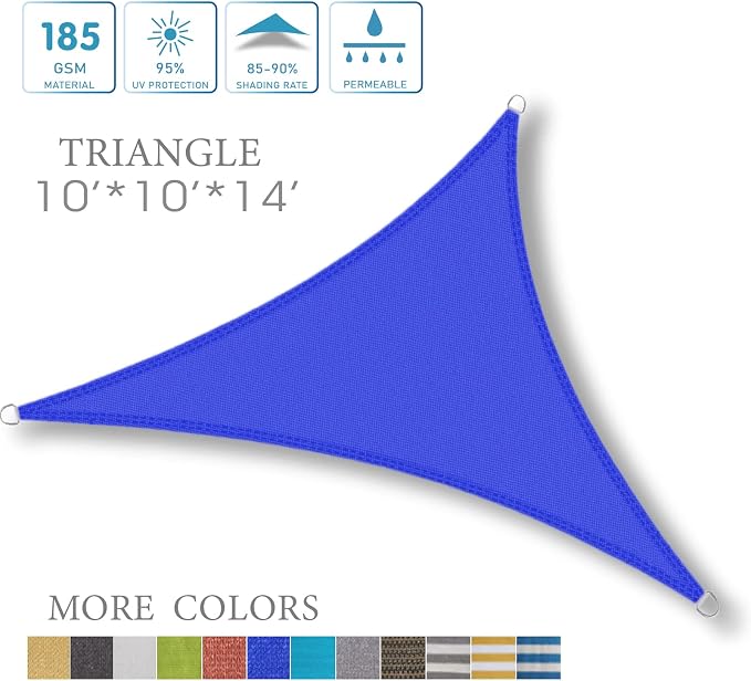 LOVE STORY 10' x 10' x 14' Triangle Sun Shade Sail - Image 7