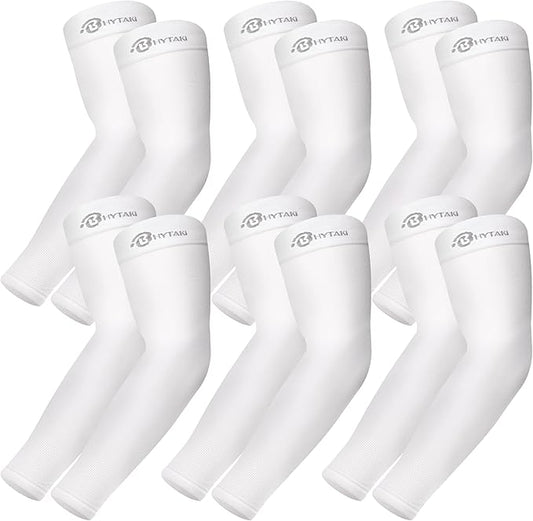 BHYTAKI UV Sun Protection Arm Sleeves, UPF 50 Sports Cooling Arm Compression Sleeves for Men Women Teenager