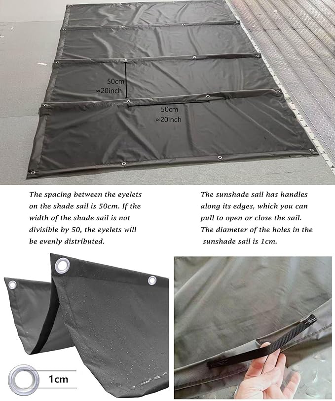 Sun Shade Sail Retractable Wave Waterproof 10' x 23' Shade Cloth Waterproof - Image 4