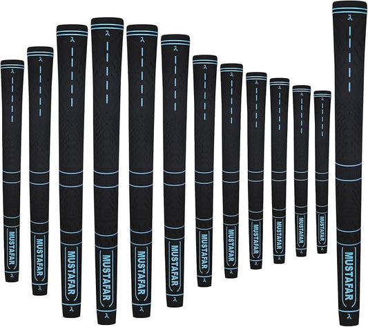 MUSTAFAR Premium Rubber Midsize Golf Grips 13 Pack -Enhanced Traction and Comfortable,Durable Golf Club Grips 4 colors Available