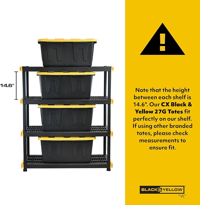 CX 4-Tier Heavy Duty Plastic Storage Shelves - Image 3