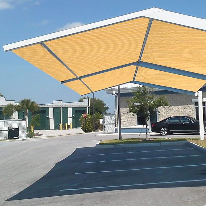 Eden's Decor Straight Flat-Edged Sun Shade Sail Rectangular 5' x 15' Wheat - Image 6
