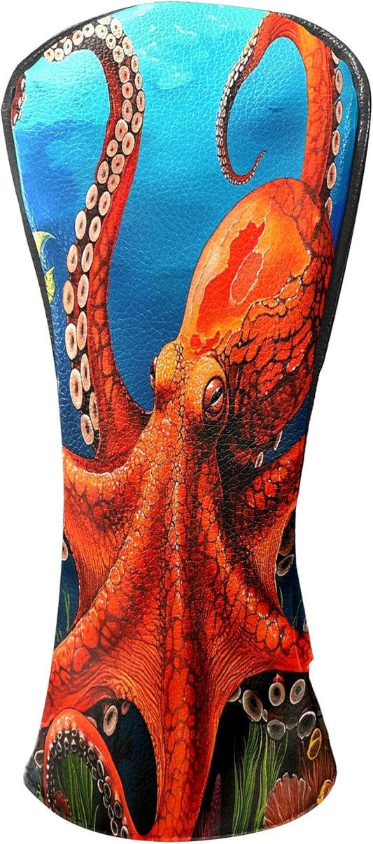 Golf Driver Head Covers Fairway Wood Headcovers, Premium Leather Golf Club Covers with Anti-Scratch Lining 1/3/5 Wood Cover for Golf Clubs for Women Men (Marble Blue)