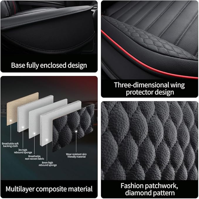 Leather Car Seat Covers for Volkswagen Golf 2001-2021,Car Seat Covers Full Set,Seat Covers with Safety,Waterproof Seat Cover Compatible Airbag(5pcs Beige Luxury)