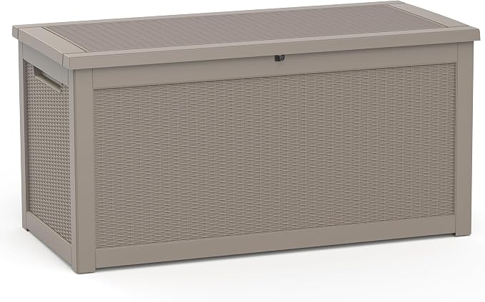 320 Gallon Waterproof Outdoor Storage Box, UV Resistant Resin Deck Box by KFY