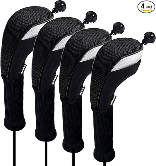 Andux 4pcs/Pack Long Neck Golf Hybrid Club Head Covers Dial No. Tag CTMT-02