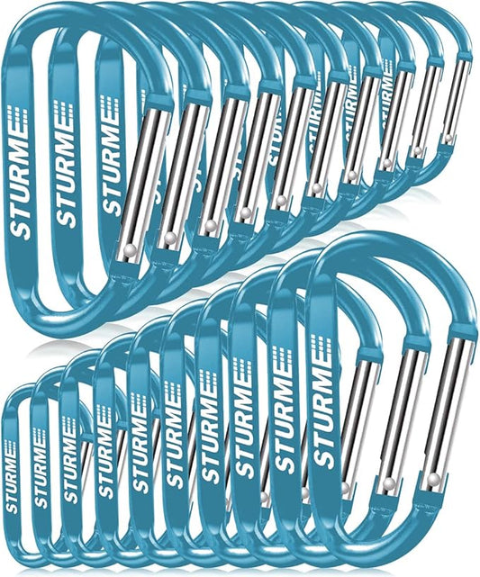 20pcs 2.7" Carabiner Clip Durable Carabeaner Hooks Small Carabiner D Clip