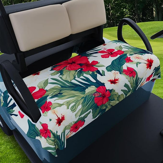 AQQA Golf Cart Seat Covers, Tropical Palm Leaf-Boho-Marble Microfiber Golf Cart Seat Blanket, Golf Blanket, Golf Accessories, Golf Cart Seat Towel Fits All 2-Seat Golf Carts, 55"x 32"
