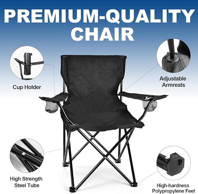 WEIDIORME 2 Pack Lightweight Camping Chairs - Image 6