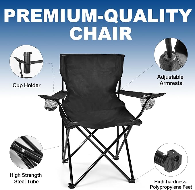 WEIDIORME 4 Pack Lightweight Camping Chairs - Image 3