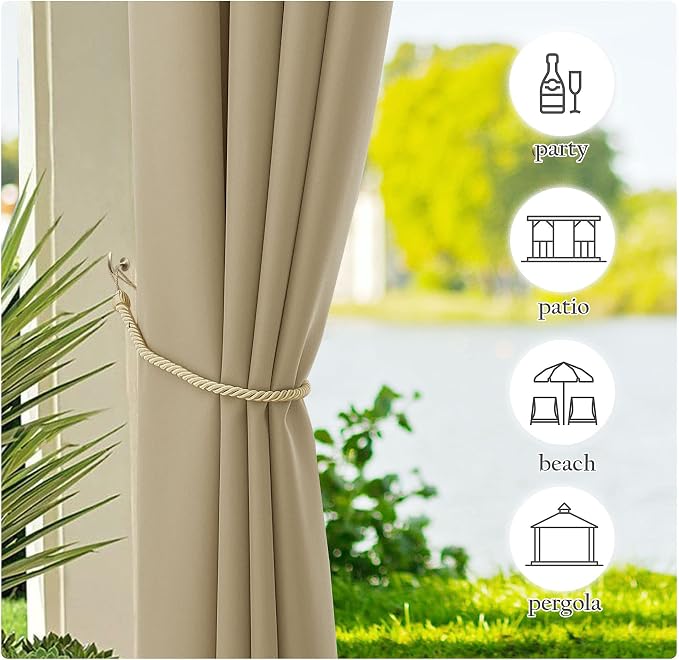 NICETOWN Canvas Weighted Outdoor Curtains - Image 6