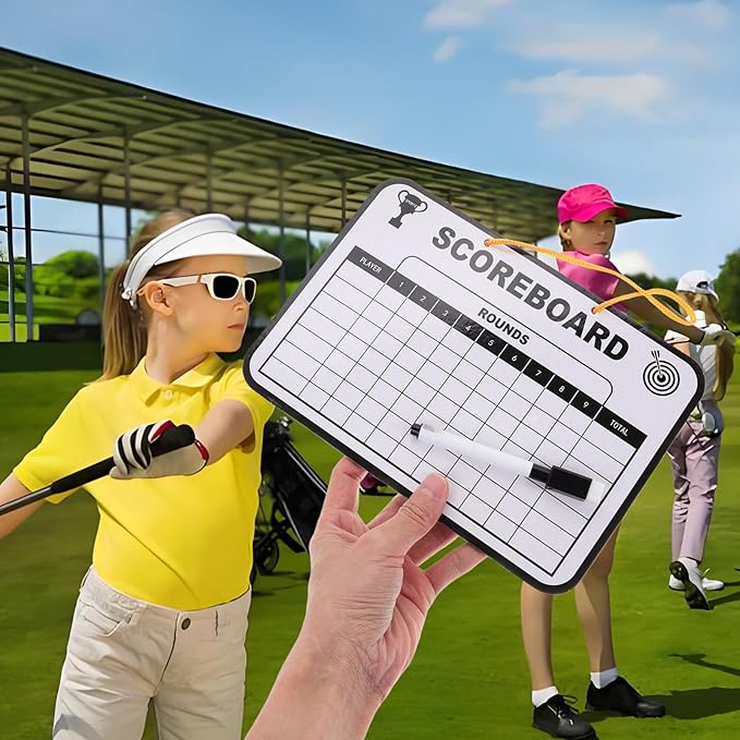 TOYANDONA 1Set Multi Use Golf Score Writing Board Double Sided Dry Erase Scoreboard for Golf Training and Score Tracking Durable User Friendly Design for All Ages