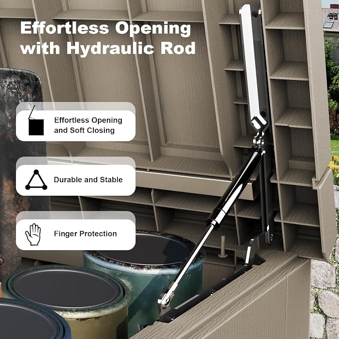 ROJIK Outdoor Storage Housing Deck Box, Waterproof Patio Furniture, Garden Tools - Image 3
