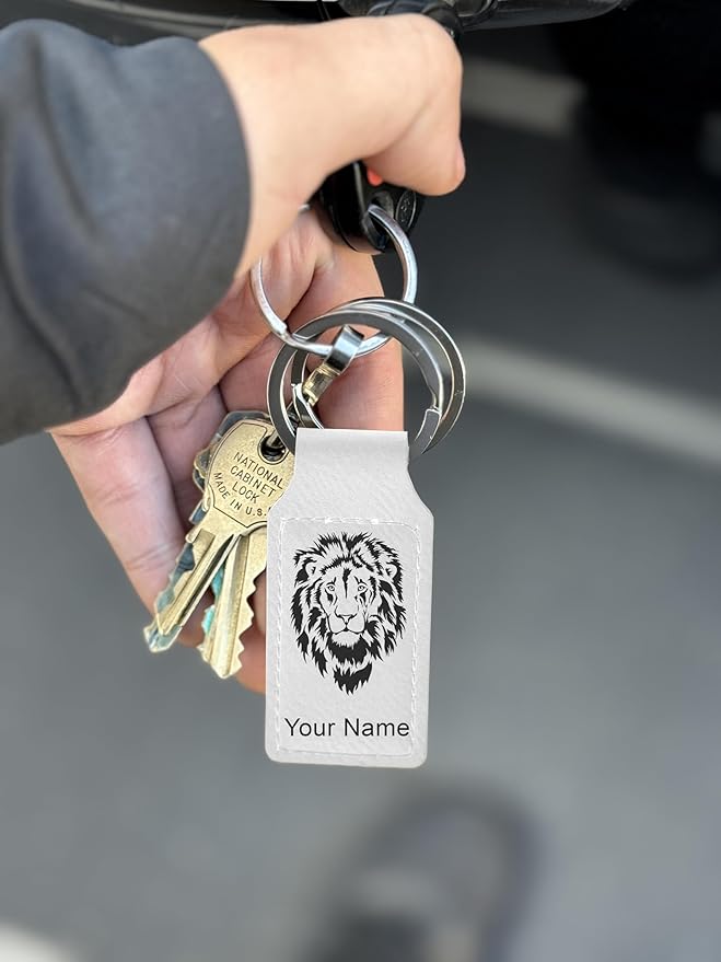 LaserGram Rectangle Keychain, Golfer Golfing, Personalized Engraving Included