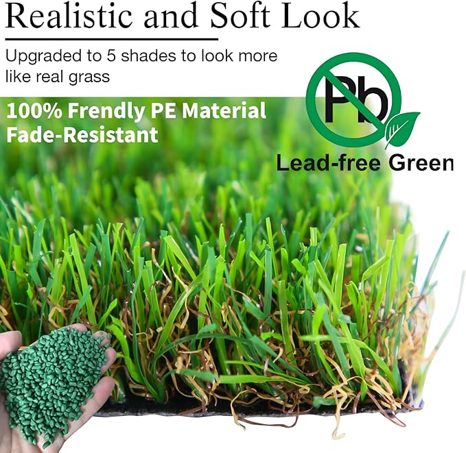 GLOBREEN Artificial Grass Table Runners 48 Inches - Green Faux Grass Turf Table Runner for Golf Football Party Decorations Wedding Birthday Dining Baby Shower