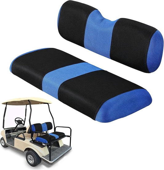 Universal Golf Cart Rear Seat Cover Dress Up for Older Golf Carts - Durable, Breathable Material, Fits Like a Glove for EZGO, Club Car and Yamaha, Easy to Install, Blue