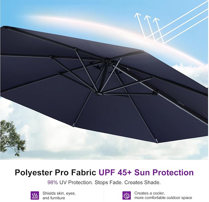 PURPLE LEAF Patio Outdoor Umbrella 11 Feet Round - Image 5