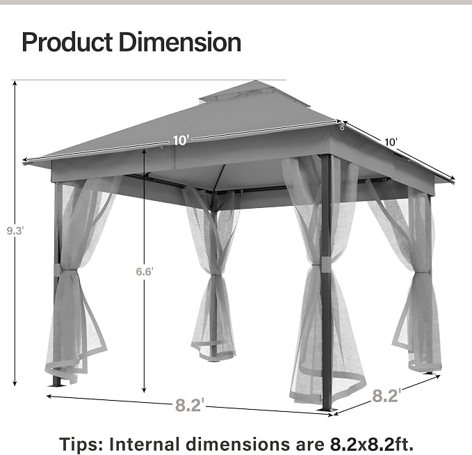 10' X 10' Waterproof Patio Gazebo - Image 2