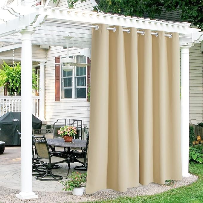 RYB HOME Outdoor Curtains for Patio Waterproof Privacy Thermal Insulated | by RYBHOME