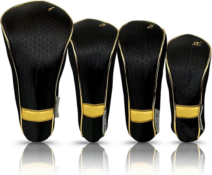 Taboo Fashions Monaco Golf Club Covers for Women - Numbered Golf Headcovers Set for Driver, Fairway and Hybrid Clubs - Weather Resistant, Pack of 4