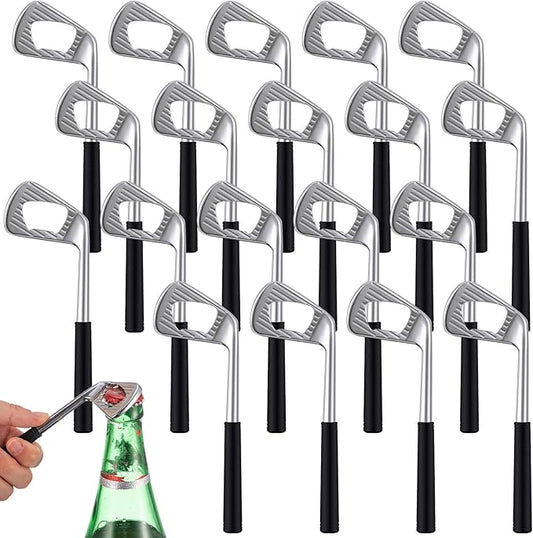 20 Pcs Golf Club Bottle Opener Bulk Novelty Groomsmen Gift Bachelor Party Favors for Golf Lover Beer Enthusiast, Made from Zinc Alloy (Silver)