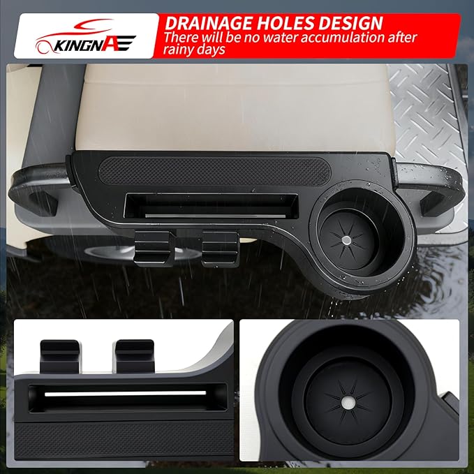 Golf Cart Armrest Equipped with Cigar Rest Cup Holder Phone Holder Universal Fit for EZGO/Club Car/Yamaha and More, Fit 1.0" or 1-1/4" Square Tube Frame (A Tasteful Addition to Your Ride)