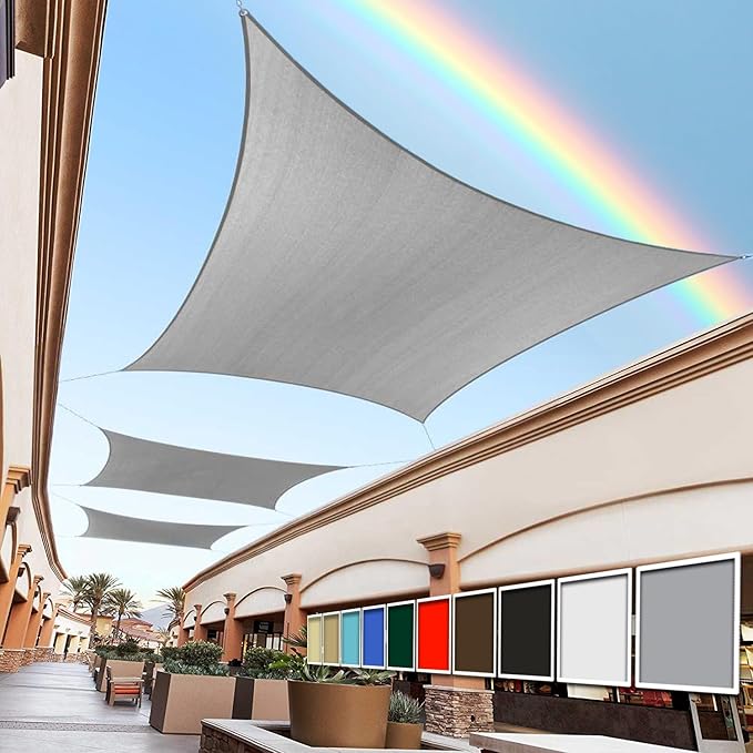 Royal Shade 12' x 16' Grey Rectangle Sun Shade Sail Canopy Outdoor Patio Fabric by RoyalShade
