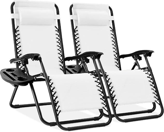 Best Choice Products Set of 2 Adjustable Steel Mesh Zero Gravity Lounge Chair by Unknown