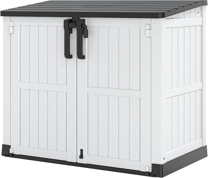 Plastic Outdoor Storage Shed, 36 Cu Ft Waterproof Outdoor Storage Cabinet by WTFGO