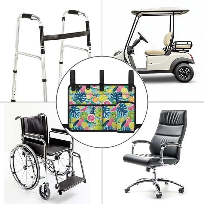 Fashion Golf Cart Rear Seat Organizer Lightweight Storage Bag Accessories for Club Car, Wheelchair and Walker
