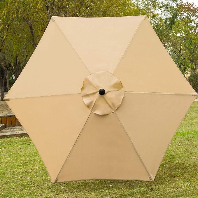 Sunnyglade 7.5' Patio Umbrella Outdoor Table Umbrella Tilt Crank Tan | Market - Image 3