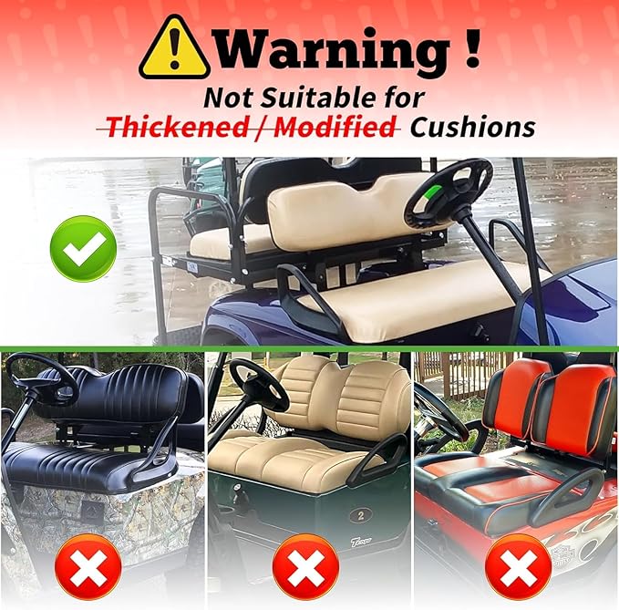10L0L Golf Cart Front and Rear Seat Cover Set for Club Car Precedent/Onward/Tempo & Yamaha G29 Drive/Drive 2,Stylish 4 Passenger Front Back Seat Covers,Breathable Washable Polyester Mesh (Beige/Grey)