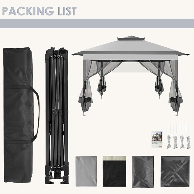 COBIZI Pop Up Gazebo 11x11 Canopy Tent, Outdoor Screened Gazebo Shelter - Image 7
