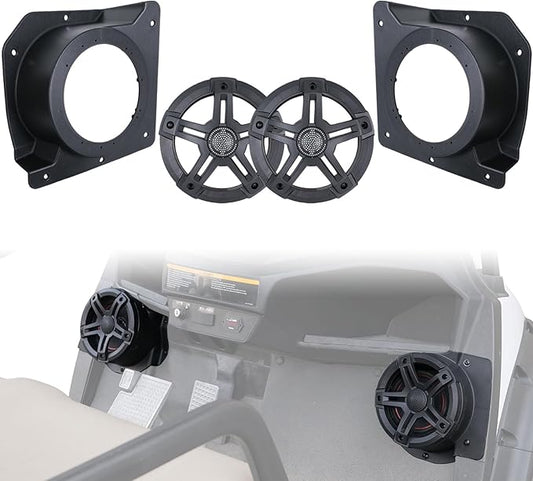 Under Dash Kick Speaker Pod Brackets for E-Z-Go TXT 1994+ Golf Cart Accessories, Front Kick Panels Loudspeaker Mount Support for 6.5" Speakers, High-Density PP Plastic, 2PCS