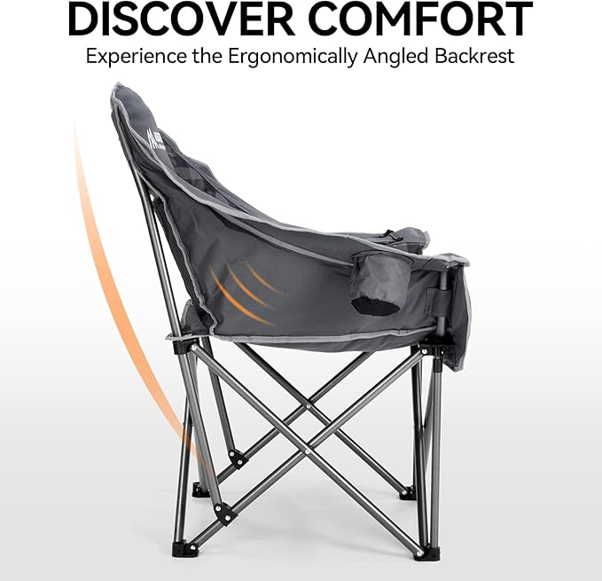Oversized 2 Pack Camping Chairs, Padded Camping Chair Support 450LBS - Image 6