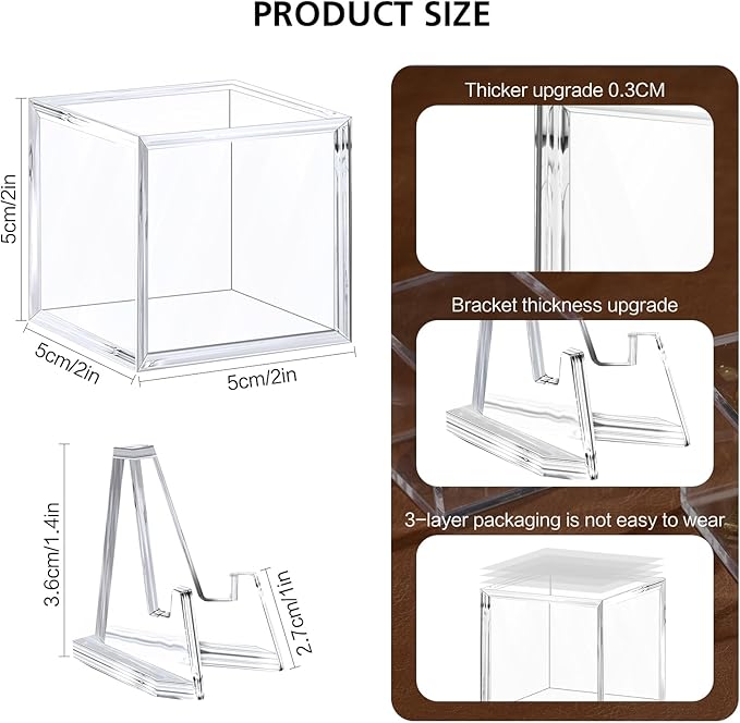 Championship Ring Display Case,Acrylic Display Box and Holder for Super Bowl Rings, Championship Rings, and Baseball Rings,for Collectors and Enthusiasts,3pcs